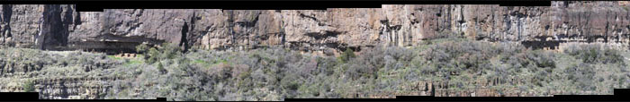 Mosaic image of three cliff dwellings
